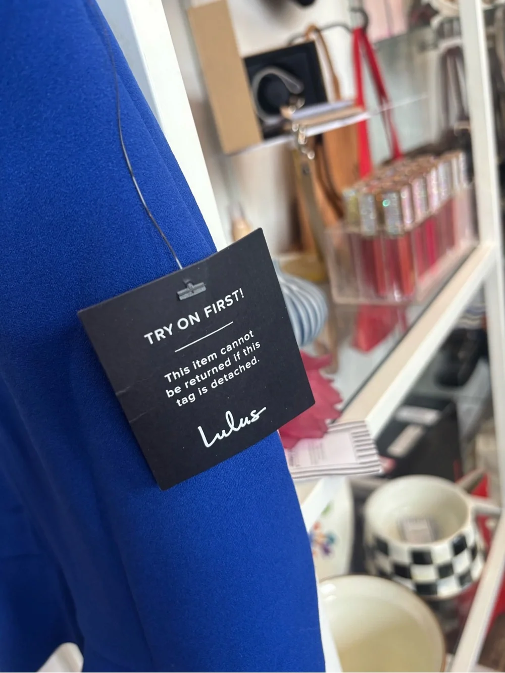 Lulu's Cobalt Blue Slip Dress with Ruffle Hem